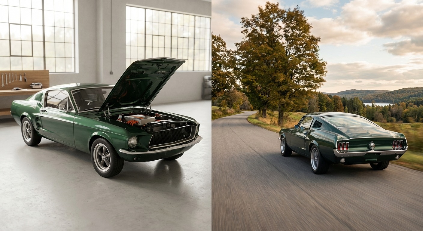 Classic Mustang prepared for electric conversion