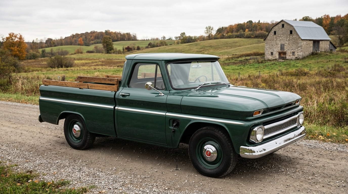 Classic pickup truck prepared for electric conversion