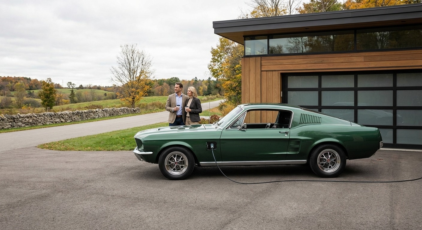 Classic car prepared for modern electric driving